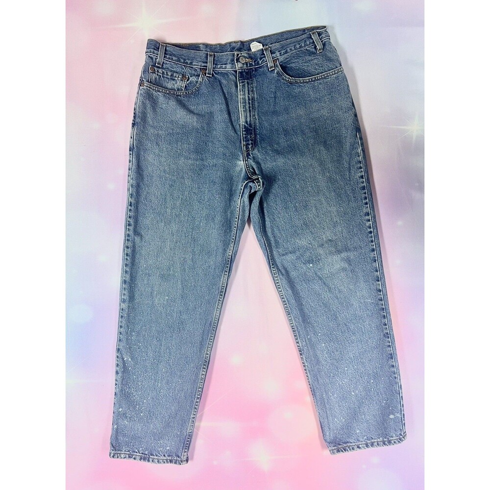 Vintage Levis 550 Relaxed Fit Straight Jeans 38x30 Medium Wash Mid Rise Denim